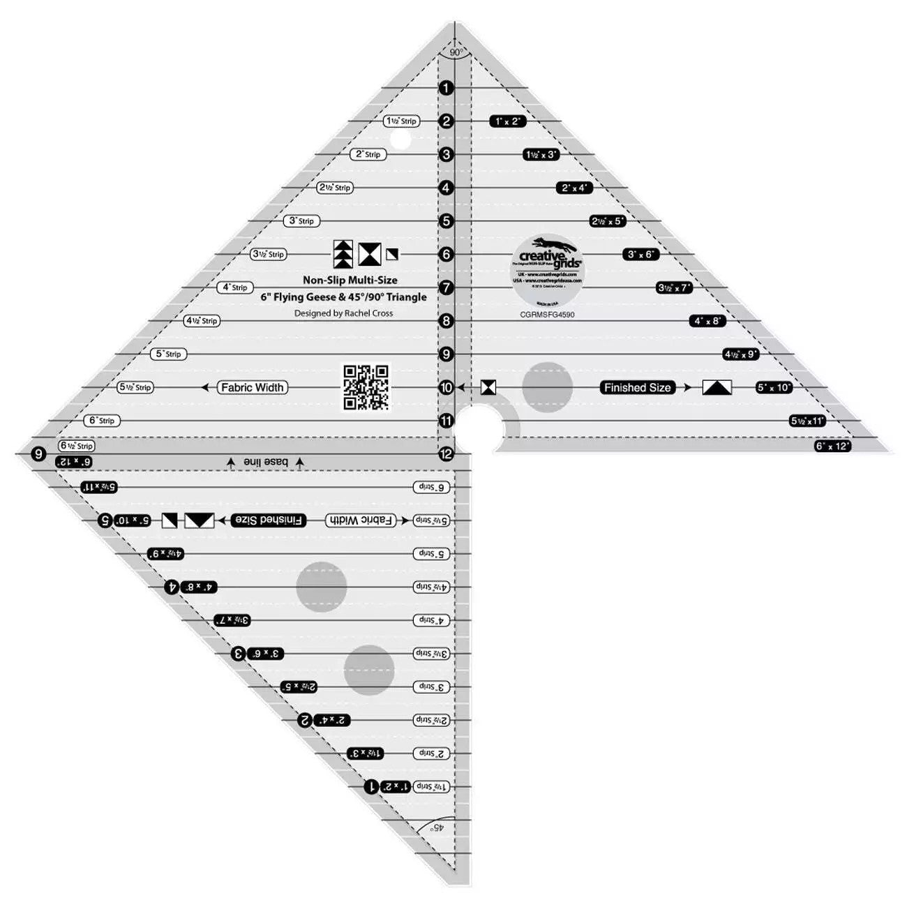 Creative Grids Multi-Size 6» Flying Geexe & 45grader/90 grader Triangel