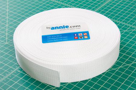 Webbing Polyester 1,5" hvit - By Annie